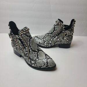 NWOT JEFFREY CAMPBELL snakeskin Beaded ankle booties